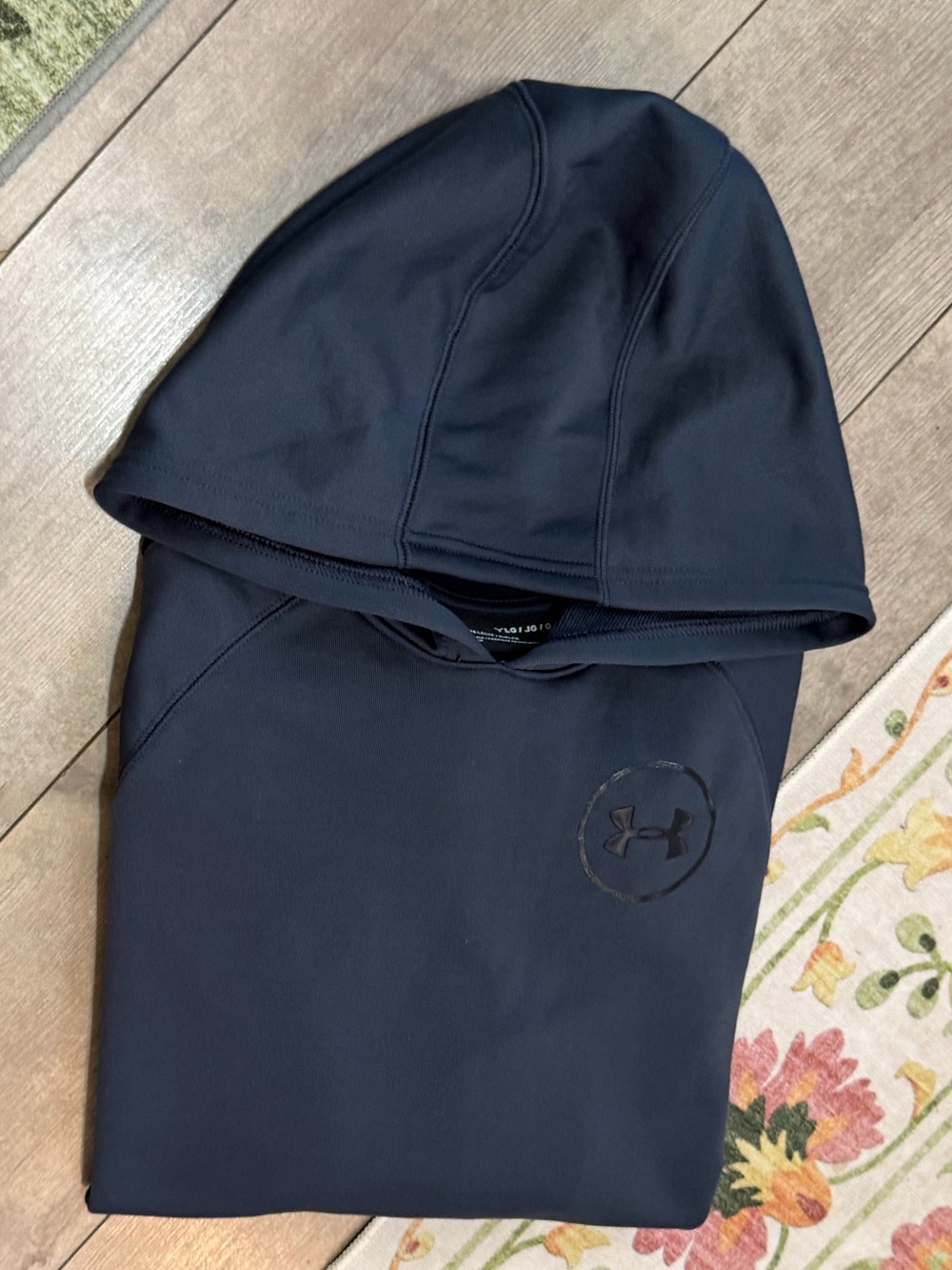 Under Armour Youth Large Hoodie Sweatshirt Gray Logo Loose